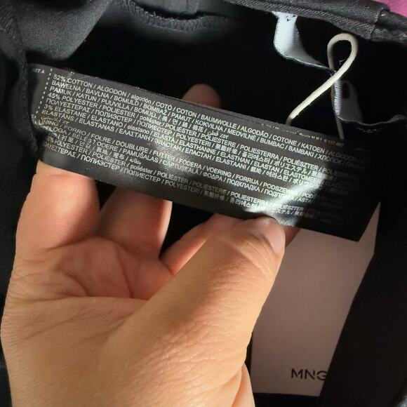 Mango Straight Cropped Trousers with Jewel Buttons, Black, 2 - Picture 5 of 5